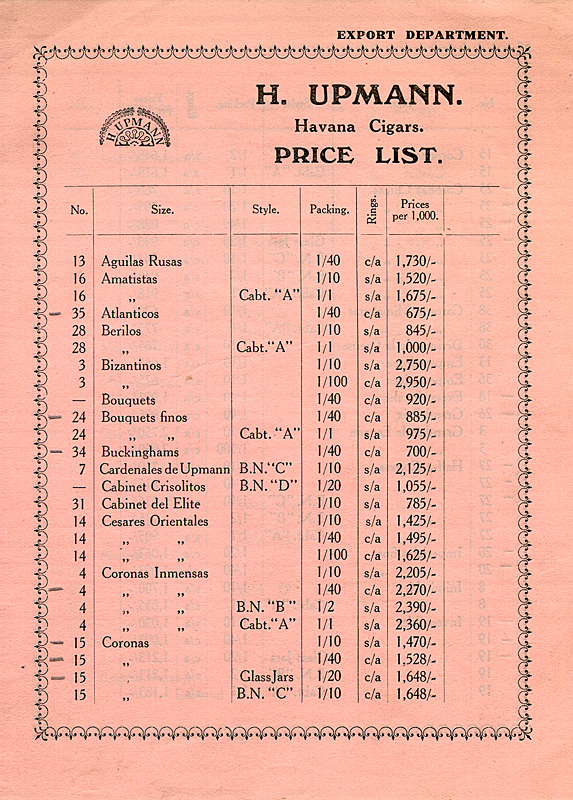 Pre-Revolution J. Frankau Dealer's Catalogue