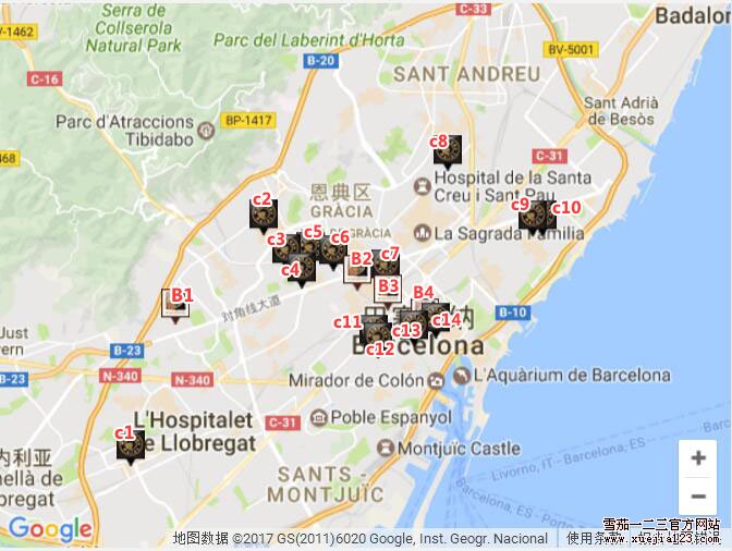 哈瓦那之家LCDH地图-西班牙巴塞罗那
