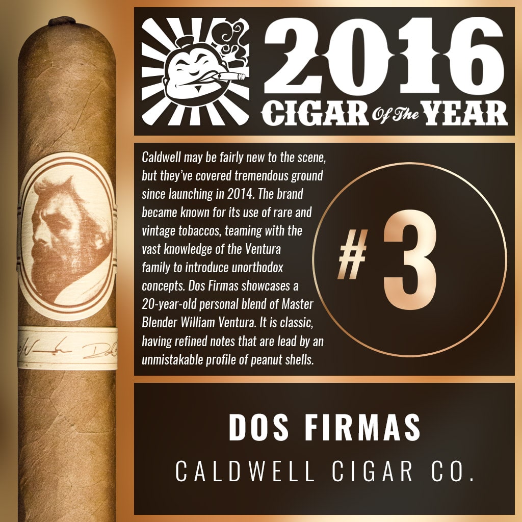 Caldwell Dos Firmas 4⅞” × 46 Number 3 Cigar of the Year 2016