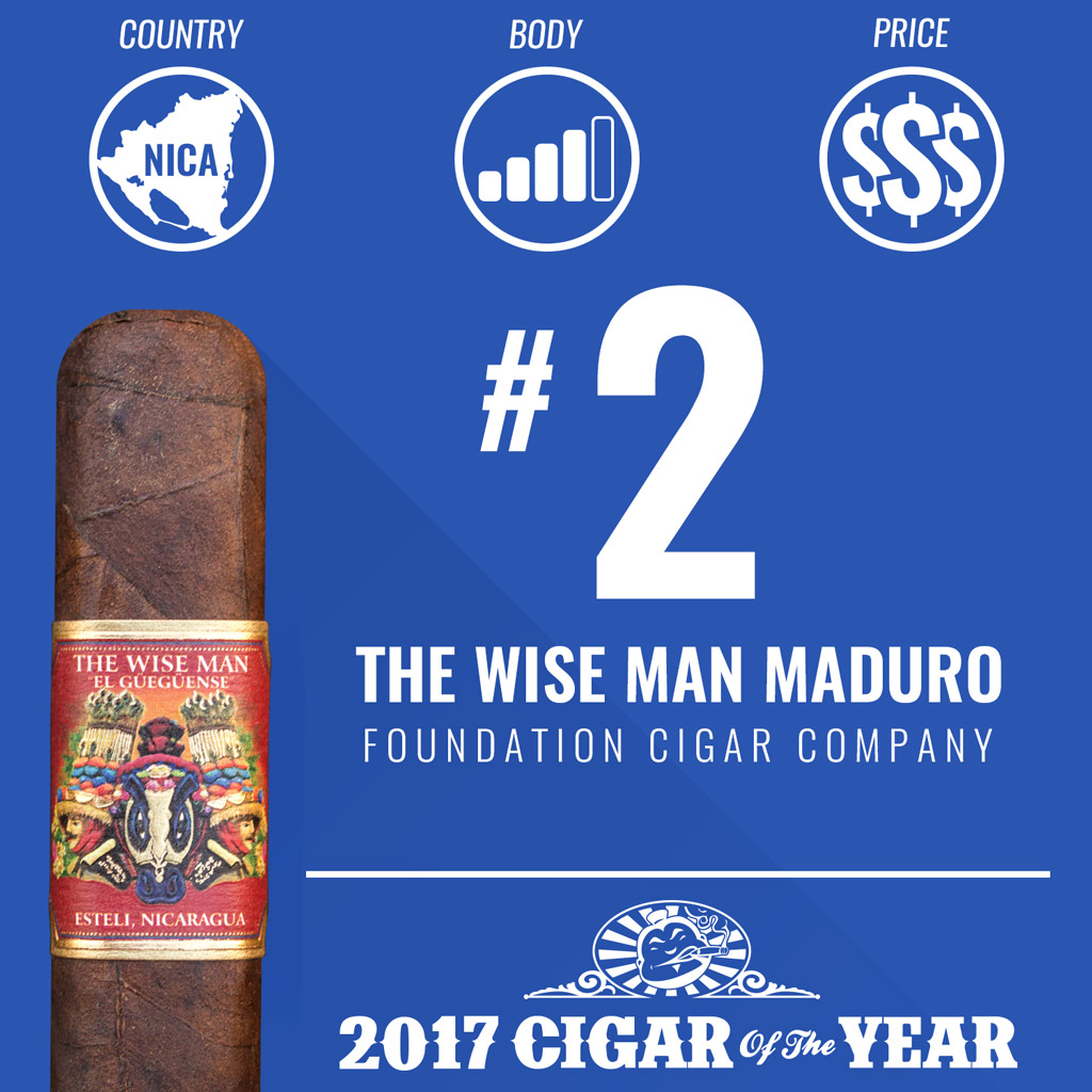 Foundation The Wise Man Maduro #2 Cigar of the Year Award 2017