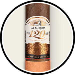 La Aurora 120 Anniversary No. 15 Cigar of the Year 2023 circle